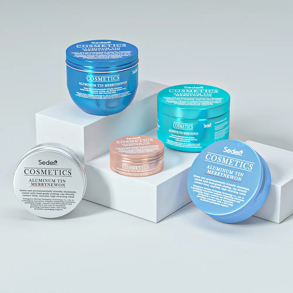 Eco-Chic Round Aluminum Cosmetic Jars with Secure Lids