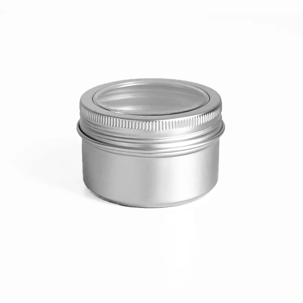 60ml Cylinder Round Tin Can with clear Window for Cookie Aluminum Tin