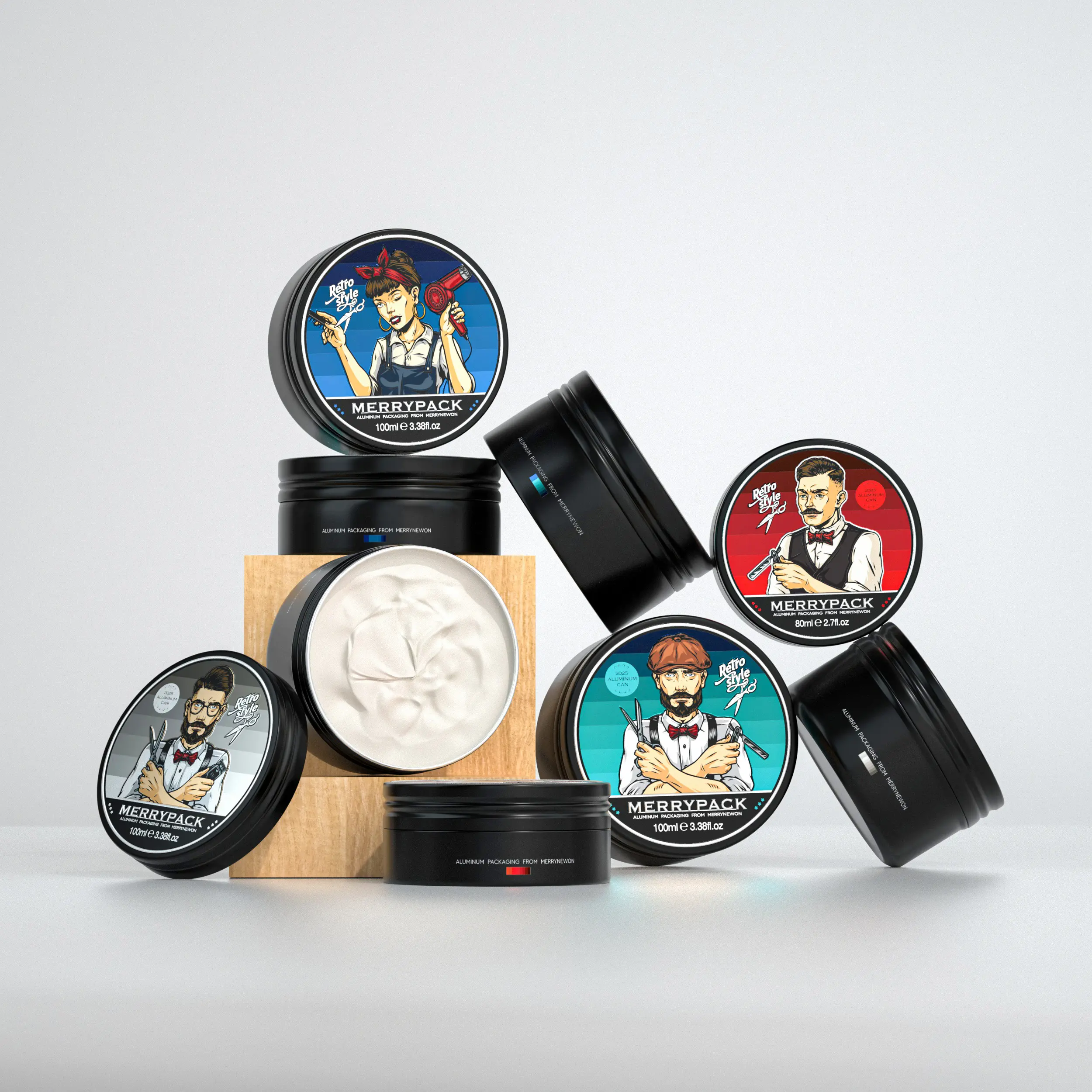 Custom Printing Pomade Cosmetic Hair Wax Packaging.webp